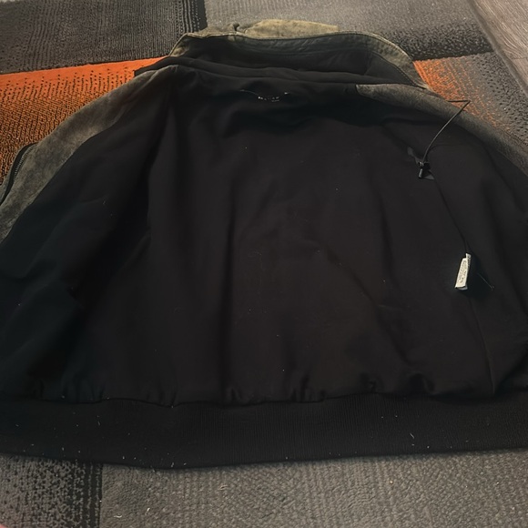 Preview  GREEN DISTRESSED Leather Vintage  Bomber Jacket  VERY SOFT Sz Euro 44 - Picture 9 of 15